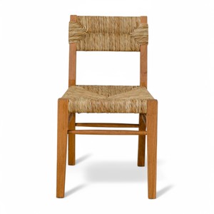 เก้าอี้ไม้สักเรียบง่ายสำหรับร้านอาหารเก้าอี้รับประทานอาหารแข็งแรงทนทานนั่งสบายเก้าอี้กลางแจ้งทำจากไม้หญ้าทะเลสานหวายใช้ในยิม - Product Image 2