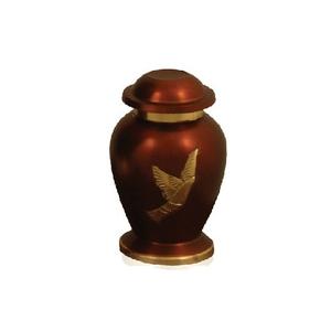 Urnes souvenir de crémation en laiton de haute qualité avec des feuilles gravant de l'étain or noir fini pour les cendres humaines-approvisionnement funéraire - Product Image 3