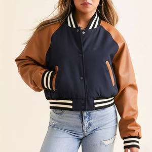 Chaqueta de Béisbol de Invierno de Alta Calidad con Logotipo Bordado Personalizado, Mangas de Piel de Oveja, Acolchada, Resistente al Viento, Transpirable, de Algodón, Corte Holgado - Product Image 6