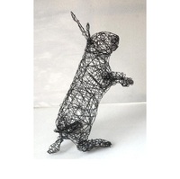 Sculpture en fer forgé en forme de lapin, ornements en métal, artisanat moderne, fait main, respectueux de l'environnement, décoration de Noël pour la maison