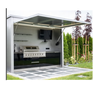 บ้านบาร์บีคิวพกพาสมัยใหม่ พร้อมเตาย่างไฟฟ้า ล้อเลื่อน โครงสร้างสแตนเลส ควบคุมด้วยรีโมท - Product Image 1