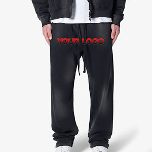 Alta calidad 100% algodón francés Terry Streetwear Sunfade lavado holgado transpirable largo cordones Streetwear Joggers para hombres - Product Image 1