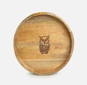 Nuevo Cuenco y bandeja de madera con impresión láser con asa nuevo para cena buffet ensaladera decoraciones de boda - Product Image 4