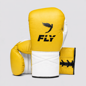 Gants de boxe personnalisés OEM professionnels rouges et blancs, gants de sparring sur mesure avec logo personnalisé, en cuir véritable, à lacets - Product Image 3