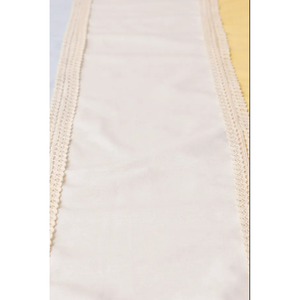 Camino de Mesa de Lino Orgánico Hecho a Mano, con Rayas de 3 Colores y Ribete de Encaje, Estilo Rústico Tejido para Decoración de Jardín, Comedor y Hogar - Product Image 5