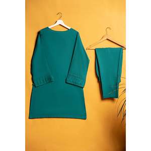 Traje Formal de Dos Piezas para Mujer de Oficina SUAGE con Decoración de Botones en Color Sólido - Product Image 2