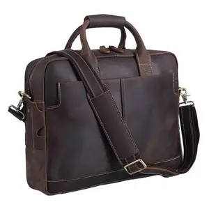 Black Polished Pure Leather Laptop Handbags Cross body Shoulder Bag Pu Leather Bags Wholesale Supplier