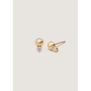 Pendientes de Diamantes Redondos Violeta, Chapado en Oro Rosa de 18K, Diseño Geométrico de Bola con Tornillo, para Boda o Compromiso - Certificado IGI - Product Image 3