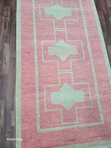 Alfombra de nudo hecha a mano anudada de lana de alta calidad Oushak nuevas alfombras bordadas modernas con patrón de forro de trabajo para sala de estar, dormitorios - Product Image 5
