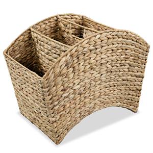 Porte-revues en jacinthe d'eau naturelle en gros, panier de rangement pour journaux tissé carré, écologique pour la décoration de la maison - Product Image 1