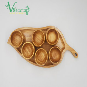 Bandeja de bambú con diseño en forma de hoja, hecha de bambú natural de alta calidad, productos cómodos y ecológicos, tamaño personalizado - Product Image 1
