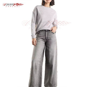 Sudadera Casual con Pedrería para Mujer, Invierno y Otoño, Tejida, Transpirable, Antiarrugas, Cuello Redondo, Detalles Brillantes, a la Moda - Product Image 3