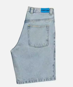 Pantalones cortos de gimnasio con cremallera para hombre, holgados, de fabricante personalizado, 100% algodón, pantalones vaqueros cortos de mezclilla pesados, patrón Jorts - Product Image 2