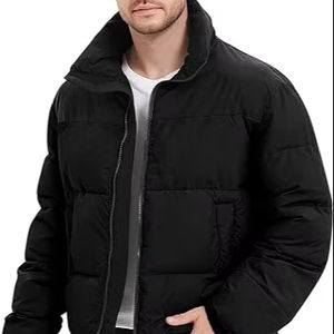Manteau matelassé léger et élégant Vêtements d'extérieur d'hiver en toile imperméable pour hommes Vestes chaudes et confortables - Product Image 1