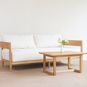 Moderno sofá de madera maciza de teca al aire libre muebles de Color Natural para sala de estar y Villa para uso doméstico y hotelero - Product Image 2