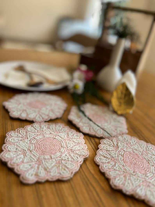 แผ่นรองแก้วลูกปัดลายปัก งานฝีมืองานปักครอสติช งานเย็บปักถักร้อย ของตกแต่งบนโต๊ะอาหารสำหรับงานปาร์ตี้ในครัว - Product Image 3