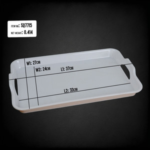 Plateau blanc de 37 CM-Plateaux en mélamine de haute qualité Plateau de service rectangulaire Plateau en plastique bon marché Vente en gros à bas prix - Product Image 2