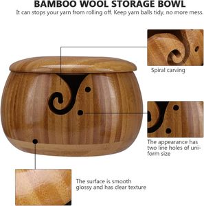 Yarn Bowl Mangowood Knitting Bowl <b>Wool</b> Storage Yarn Holder Crochet - Product Image 4