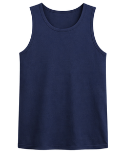 Camiseta sin Mangas Personalizada para Hombre, Estilo Musculoso, Ropa de Gimnasio, Informal, Verano, Tejido Elástico Suave, Color Azul Marino, Venta al por Mayor OEM - Product Image 1