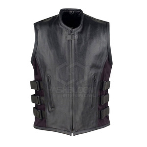 Men's <b>Slim</b> Fit Cow Hide Leather <b>Vest</b> Custom Made Casual Breathable Fashionable Button Closure Sleeveless Winter Outdoor Wear - Product Image 2