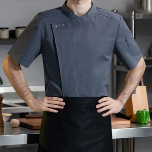 Camisa de Chef Profesional de Manga Corta para Hombre, Uniforme de Cocina Transpirable para Cocinar, Hornear y Catering, Ropa de Trabajo, Tallas Grandes Disponibles - Product Image 1