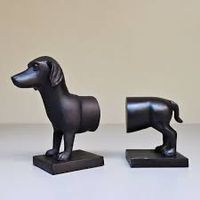 Étagère de bureau pour décoration de la maison moderne personnalisée accessoire de décoration en résine teckel Doxie serre-livres en forme de chien