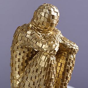 Résine penseur Style abstrait Sculpture Statue décor à la maison Accents Figurines à collectionner bureau étagère bureau Sculpture décor - Product Image 6