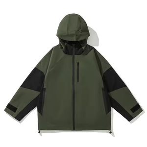 Hooded Puffer Jacket Water Repellent PFC Free Color Blocking Polyester <b>Windbreaker</b> for Men <b>Women</b> Winter Sporty Zipper Closure - Product Image 4