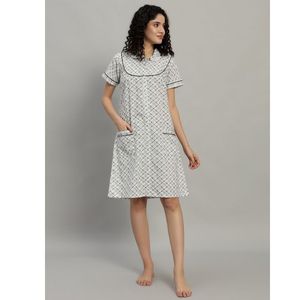 ชุดนอนผ้าฝ้ายแท้ 100% สำหรับผู้หญิง แต่งลูกไม้ ดีไซน์หรูหรา ลายตาราง สำหรับฤดูร้อน แบบยาวเต็มตัว - Product Image 1