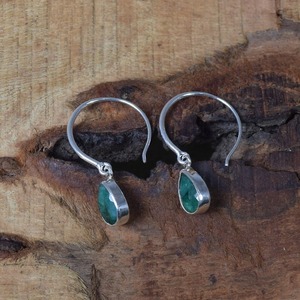 Pendientes colgantes de plata de ley 925 para mujer, pendientes de piedras preciosas de la mejor calidad, pendientes de piedras preciosas esmeralda de plata, joyería - Product Image 4