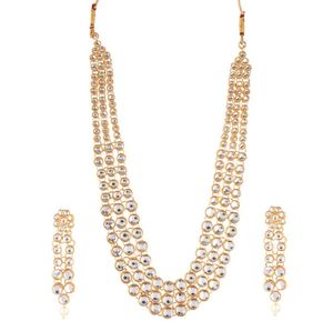 ชุดเครื่องประดับอินเดียชุดเครื่องประดับเจ้าสาวคริสตัลหลายชั้นต่างหูสร้อยคอบอลลีวูดสำหรับผู้หญิง - Product Image 5