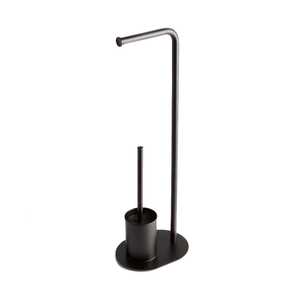 Oval Matt Black Toilet Roll and <b>Brush</b> Holder Elegant <b>Bath</b> & Toilet Supplies - Product Image 1
