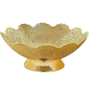 Bol à chocolat en métal biodégradable de qualité supérieure au design personnalisé, moderne et luxueux, compatible lave-vaisselle, finition dorée, Ramadan - Product Image 1