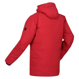 Vestes parka imperméables rembourrées à fermeture éclair de couleur rouge pour hommes, très vendues, avec capuche intégrée, vestes d'hiver pour hommes - Product Image 5