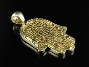 Fully Iced Out S925 Silver Round Brilliant Cut Moissanite Diamond <b>Studded</b> Iced Out Hip Hop Hamsa Hand Pendant <b>For</b> <b>Men</b> - Product Image 3