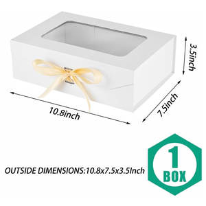 Elegante presentación ventana regalo caja al por mayor con cinta y tapa magnética caja de Perfume papel al por mayor buena calidad - Product Image 2