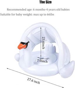 Summer Hot Baby Pool <b>Float</b> with Canopy Pink Flamingo <b>Inflatable</b> Swim Ring Seat for Infant Toddler 6 to 48 Months Outdoor Water - Product Image 4