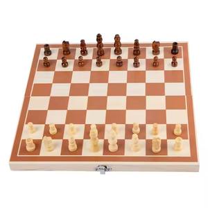 Jeu d'échecs en bois de qualité supérieure, plateau de jeu magnétique pliable, boîte d'échecs, pièces en bois traditionnelles, cadeau éducatif de voyage, enfants, intérieur - Product Image 3