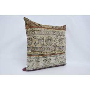 Cojín de lana con patrón Vintage bohemio Beige, cojín bordado de 28x28 pulgadas, cojín decorativo tejido para Navidad - Product Image 3