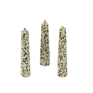 Magnifique obélisque en cristal naturel de jaspe dalmatien, style tour/mascotte, pointe polie, baguette de massage de guérison, agate jumbo - Product Image 1