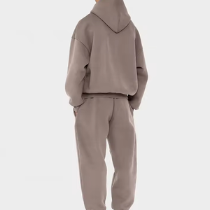 Personalizado en blanco liso Hip Hop peso pesado algodón Boxy Hoodie 500gsm ropa chándal Unisex chándal para hombres - Product Image 3