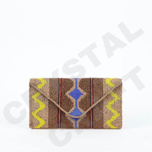 Rezzy Brown Custom Beaded Party Clutch Bolso de noche Diseñador Señoras Bolsos de hombro Monederos y bolsos de lujo Fiestas - Product Image 1