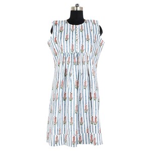 Bloque de mano indio impreso algodón largo Kurti indio verano señoras largo Kurti algodón túnica mujeres desgaste casual fiesta desgaste Top blusa - Product Image 5