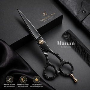 Ciseaux de coiffure professionnels 6,5 pouces en acier inoxydable noir, ciseaux de barbier de précision, outil de salon OEM - Product Image 6