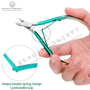 Multi Color Stainless Steel Nail Clipper Wide Jaw Opening Unique Double Spring Design Customized Logo Print Cuticle Nipper - Product Image 3