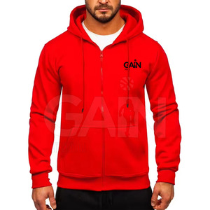 Premium algodón mezclado polar hombres cremallera sudaderas con capucha para gimnasio desgaste elegante hombres cremallera sudaderas colección - Product Image 1