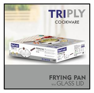 Maxfresh Poêle à frire Triply certifiée ISO Design moderne Poêles à induction Couvercle en verre durable Caractéristiques antirouille - Product Image 6