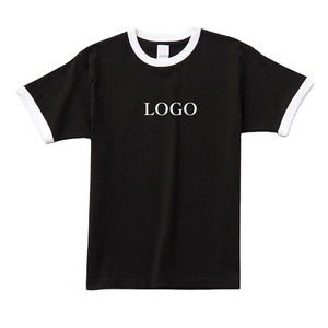 Camiseta blanca con timbre de algodón pesado para hombre de fabricante OEM, estampado de letras personalizado, manga corta, patrón sólido, cuello en contraste - Product Image 2