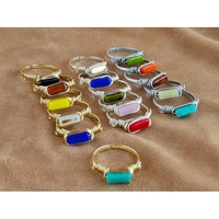 Anillos de Estilo Bohemio Chapados en Oro y Plata con Acentos de Piedras Vibrantes, Conjuntos de Joyería de Moda para Reventa