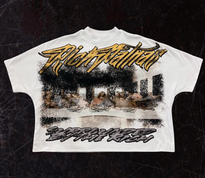 เสื้อยืดผ้าฝ้ายโอเวอร์ไซส์ลายกราฟิกแนวสตรีทเสจสไตล์วินเทจสำหรับผู้ชายผู้หญิงเสื้อยืดคอกลมทรงหลวมแนวสตรีทผ้าถักแบบลำลอง - Product Image 1